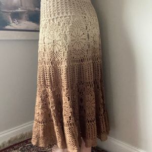 Kocastar Crocheted Bohemian Long Skirt